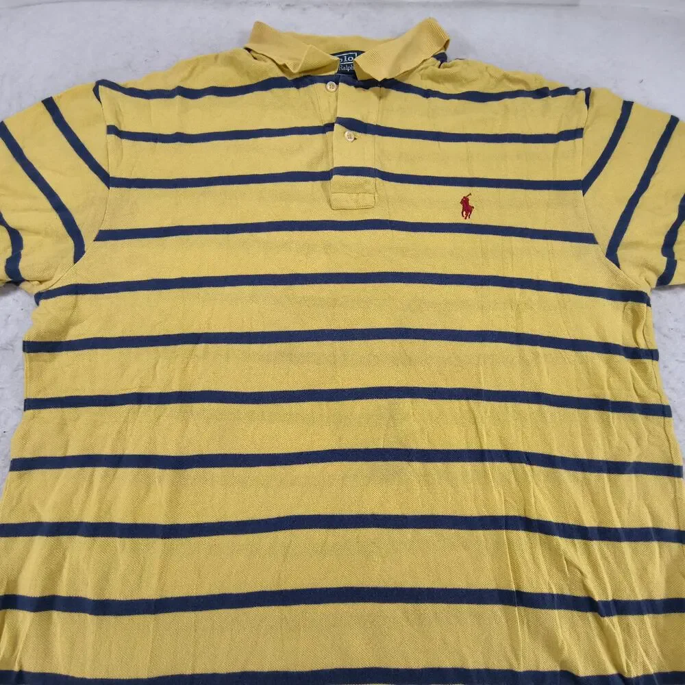 Polo by Ralph Lauren Short Sleeve Collared Polo Shirt Mens Size Large L Yellow